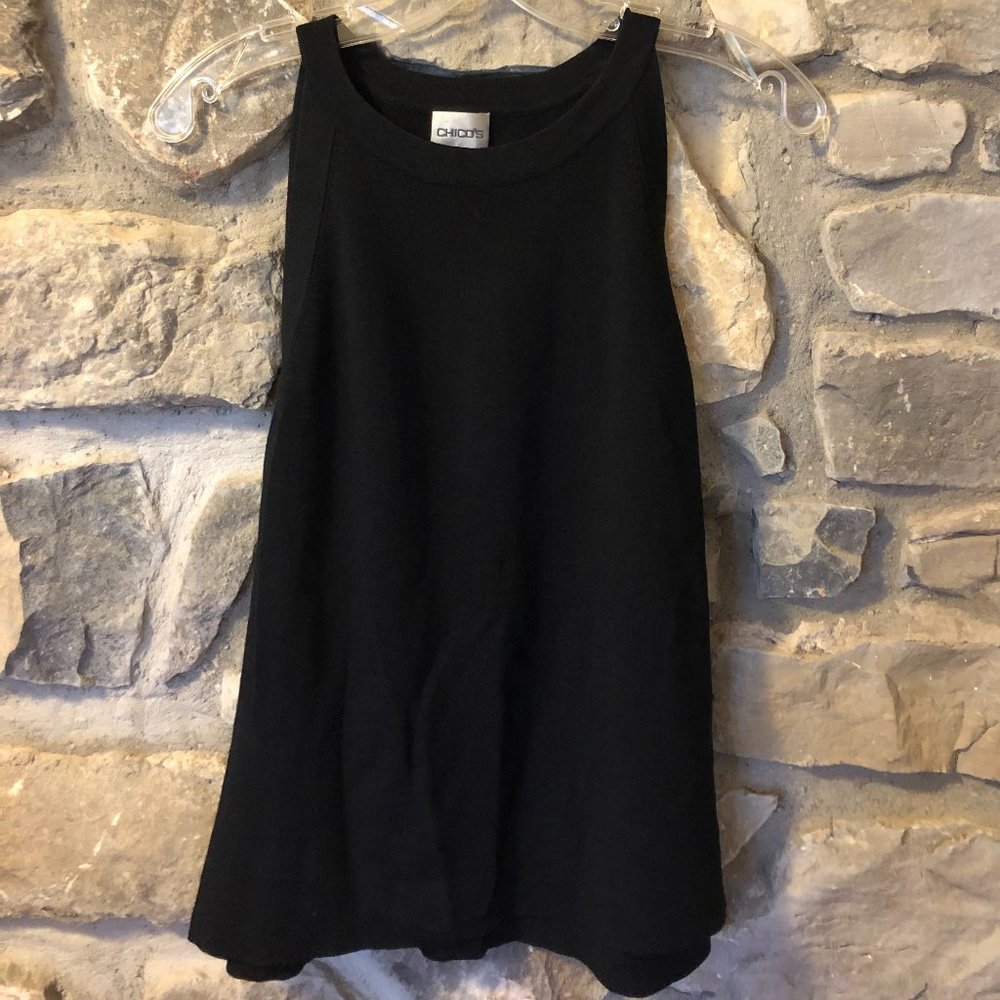 Chico's - Shirt - Tank - Ribbed - Black - Sz 3